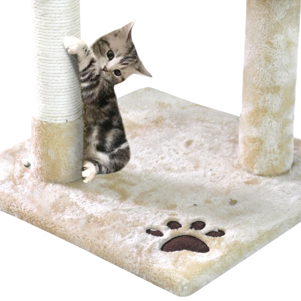 PaWz 1.1M Cat Scratching Post Tree featuring plush upholstery and natural sisal poles, designed for climbing and scratching.